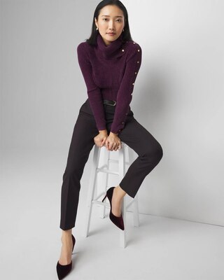 WHBM® Elle Slim Ankle Jacquard Pant click to view larger image.