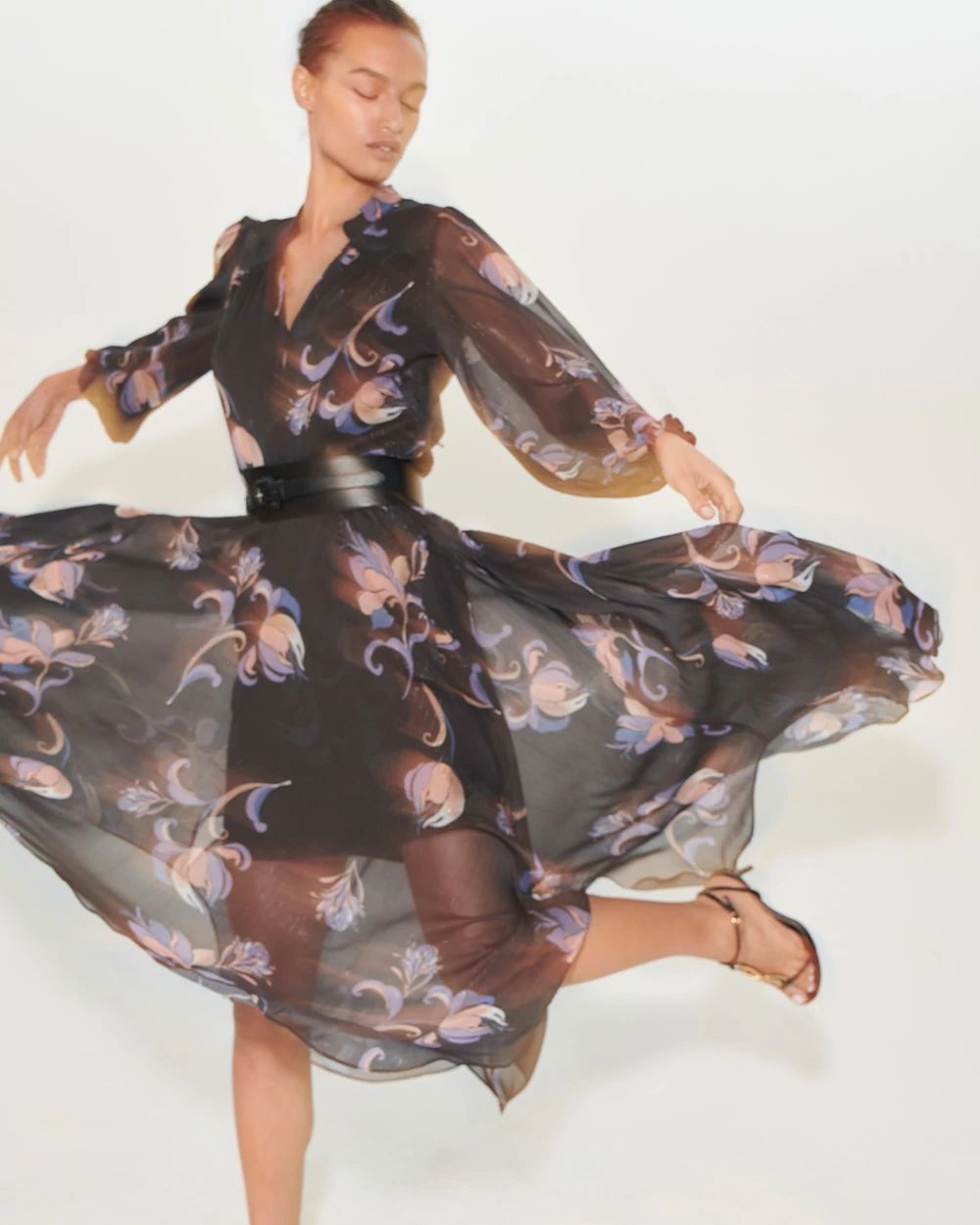 Chiffon + Lurex Maxi Dress
