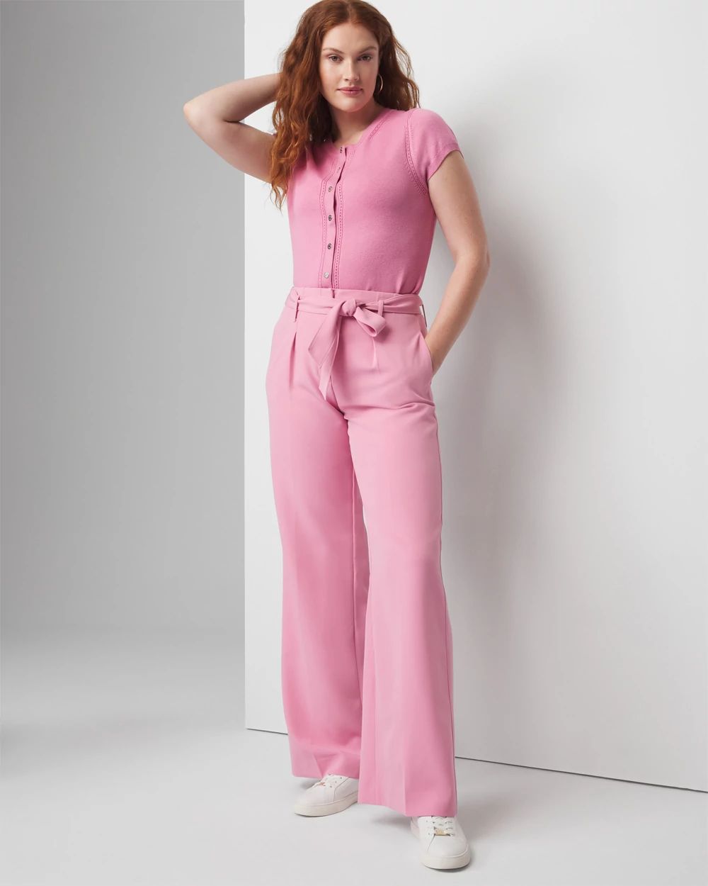 WHBM® Curvy Belted Luna Wide Leg Trousers