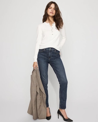 Puff Sleeve Henley Top click to view larger image.