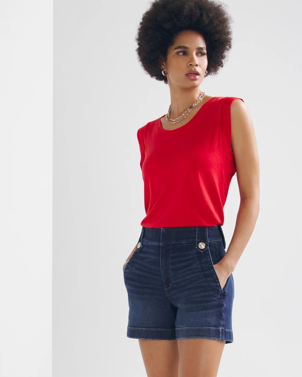 High-Rise Scoop Neck Tee