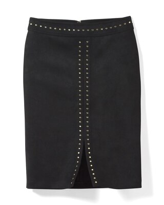 Petite Faux Suede Studded Pencil Skirt