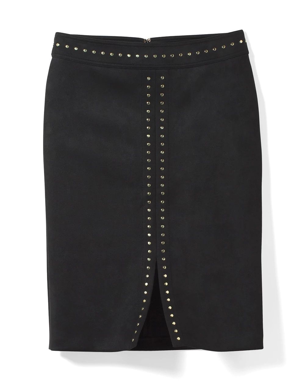 Petite Faux Suede Studded Pencil Skirt