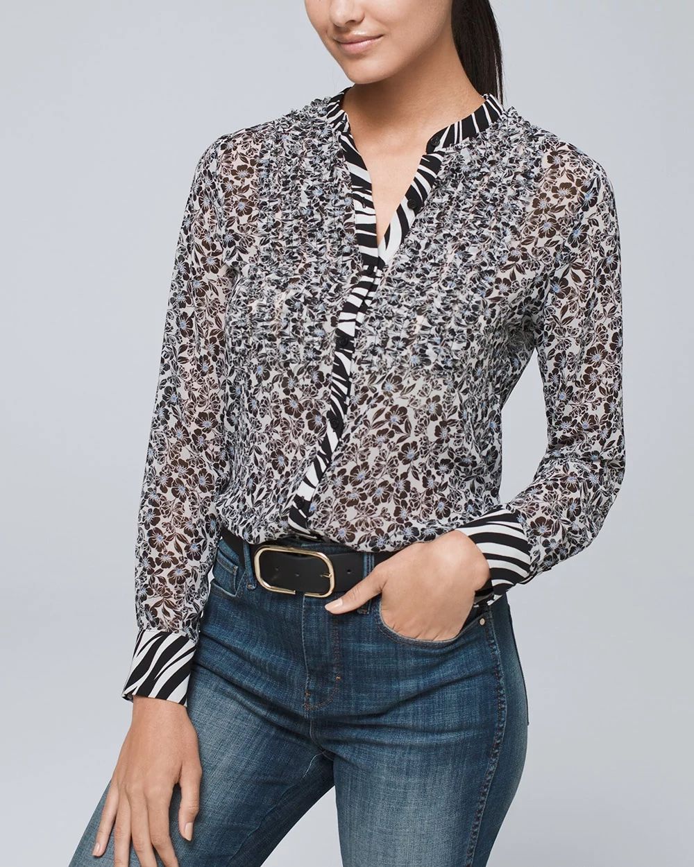 Ruffle Front Blouse