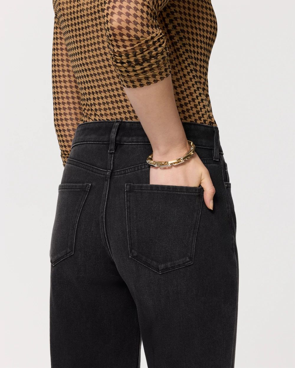 High-Rise Tapered Ankle Jeans click to view larger image.