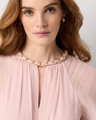 Chain + Keyhole Detail Midi Dress click to view larger image.