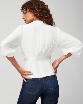 Elbow-Sleeve Corset Blouse