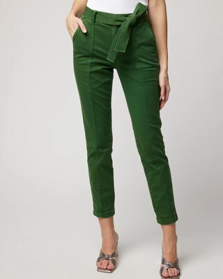 Pret High-Rise Belted Straight Cropped Pant
