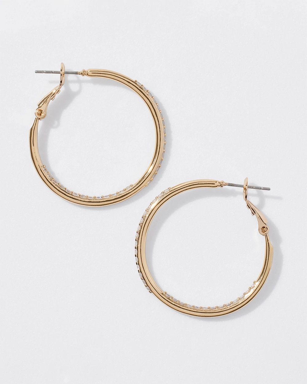 Gold Small Pave Hoop Earring