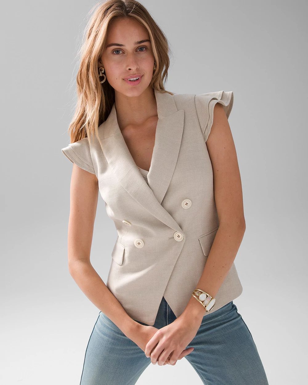 Flounce Sleeve Studio Vest