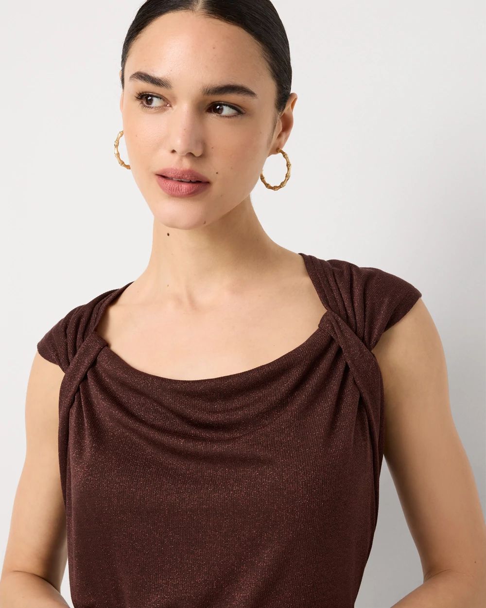 Petite Metallic Knit Tank