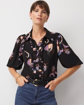 Puff Sleeve Ruffle Shirt