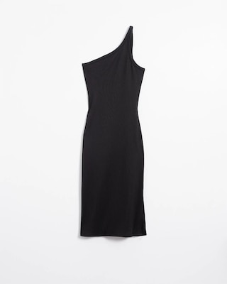 WHBM® FORME One-Shoulder Rib Midi Dress click to view larger image.