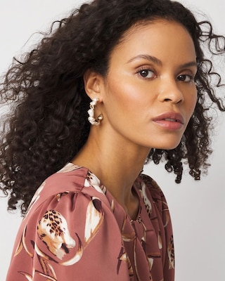 Glass Pearl Hoop Earrings