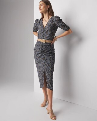 Petite 3/4 Sleeve Ruched Blouse click to view larger image.