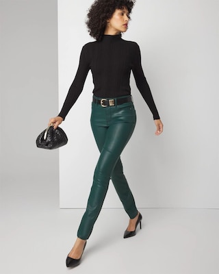 High-Rise Coated Skinny Jeans click to view larger image.