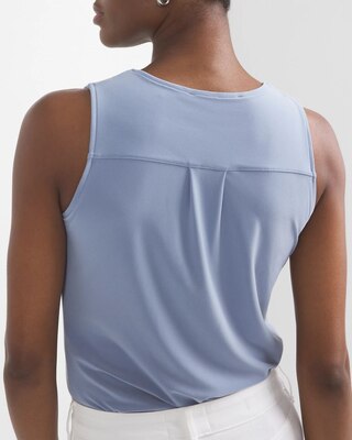 Matte Jersey Lace Notch Neck Tank