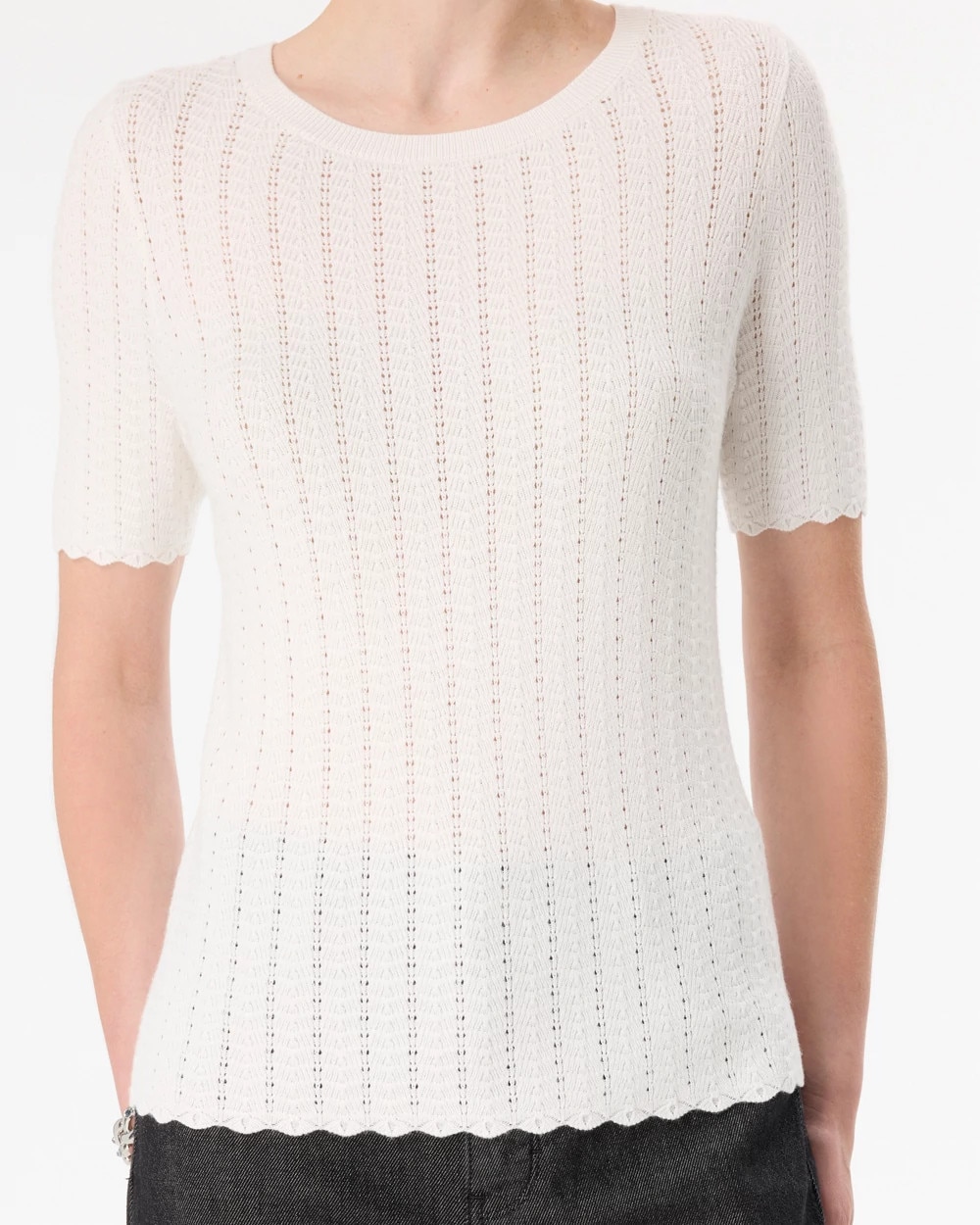 Textured Knit Crewneck Pullover