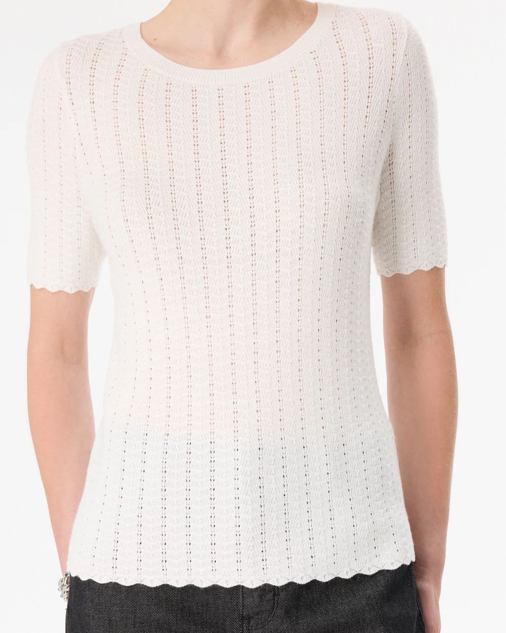 Textured Knit Crewneck Pullover click to view larger image.