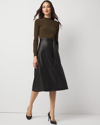 Long Sleeve Faux Leather Dress