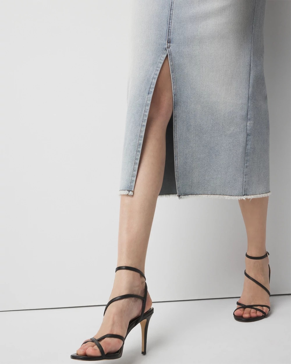 Petite Denim Midi Skirt