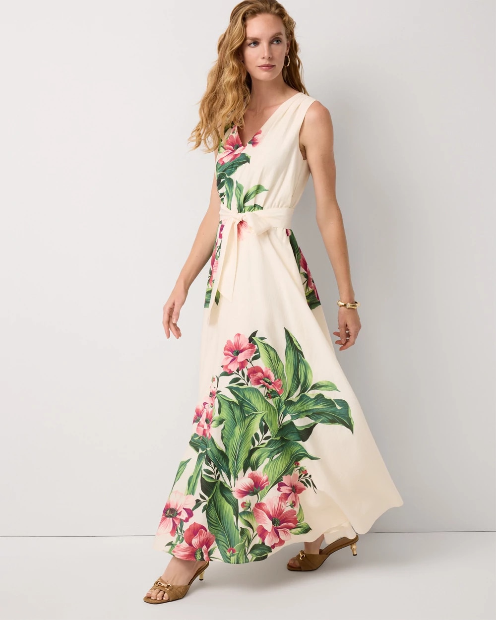 Crepe Sleeveless Maxi Dress