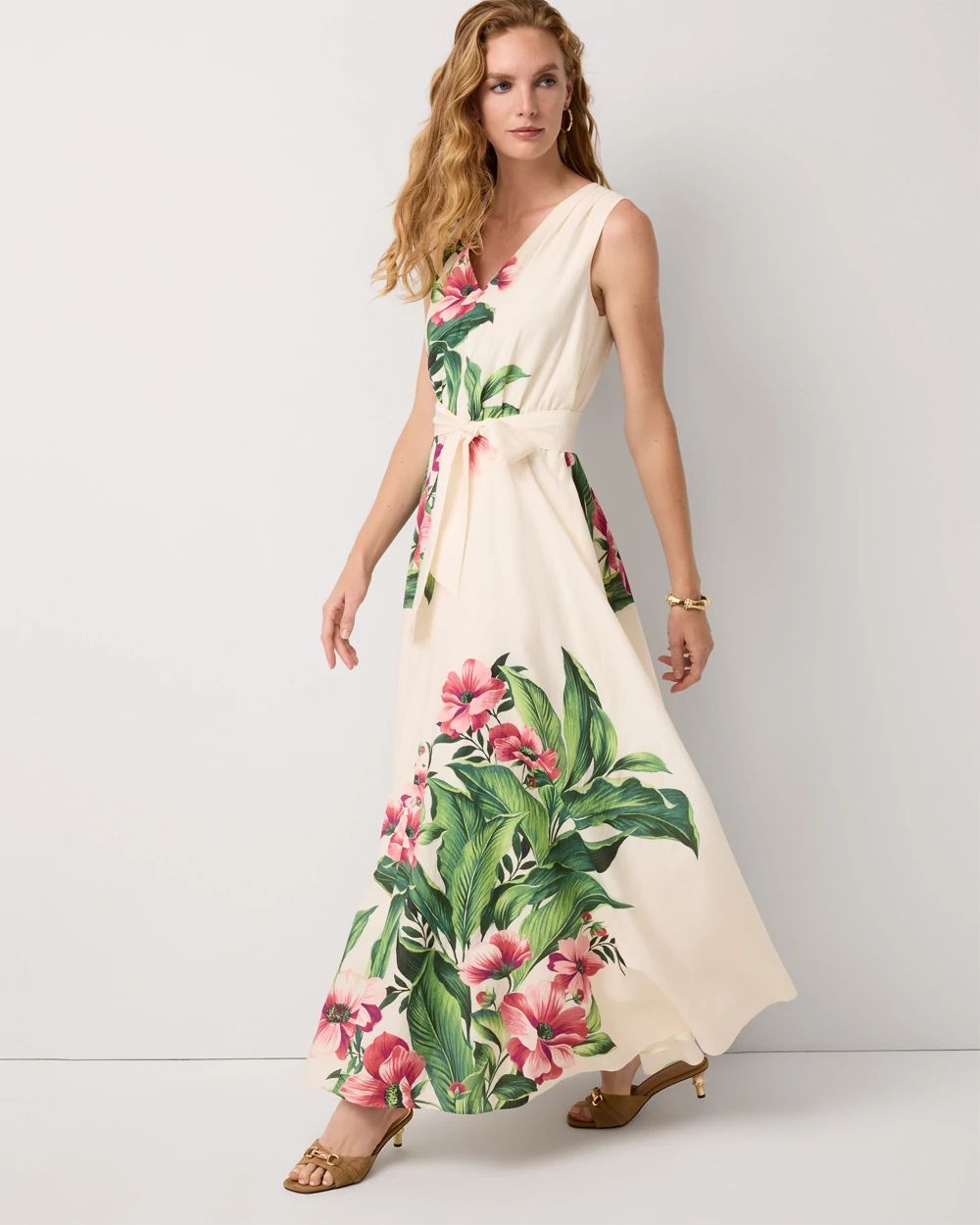 Crepe Sleeveless Maxi Dress