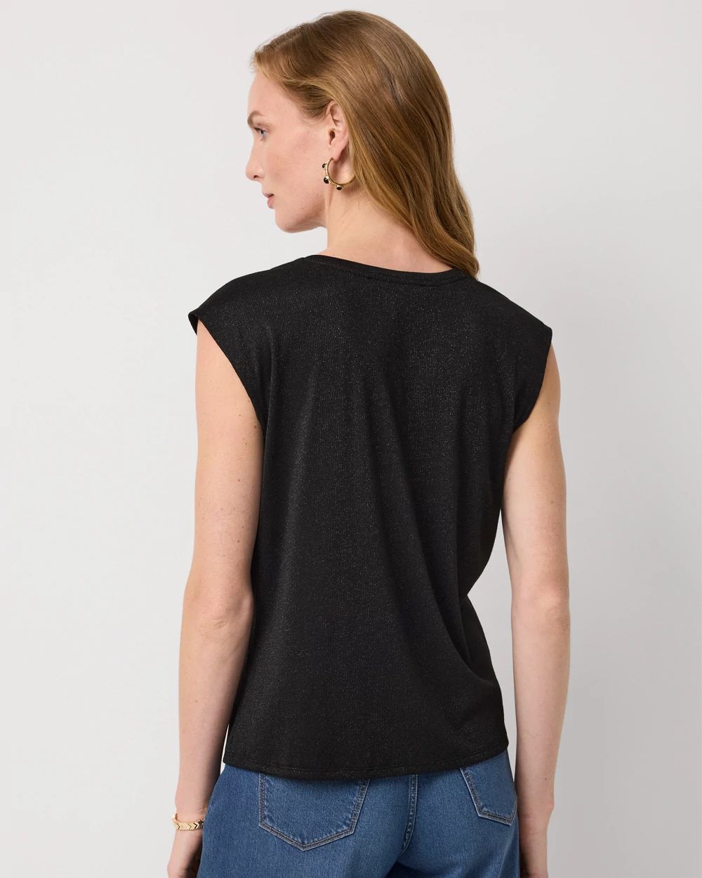Petite Metallic Knit Tank