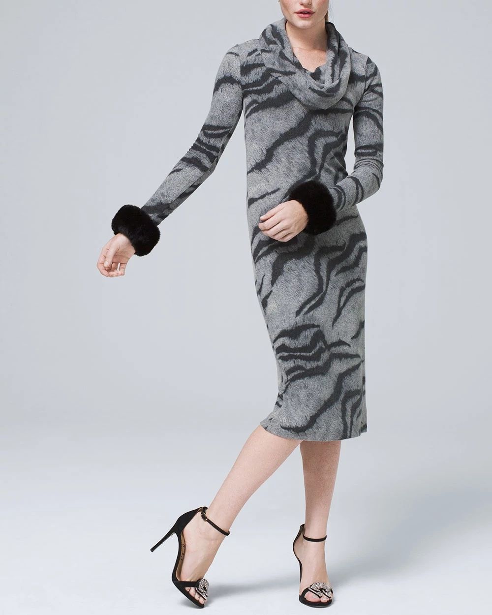 Tiger-Print Cozy Sweater Dress