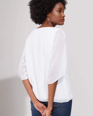 Outlet WHBM Print Jacquard Kimono Blouse