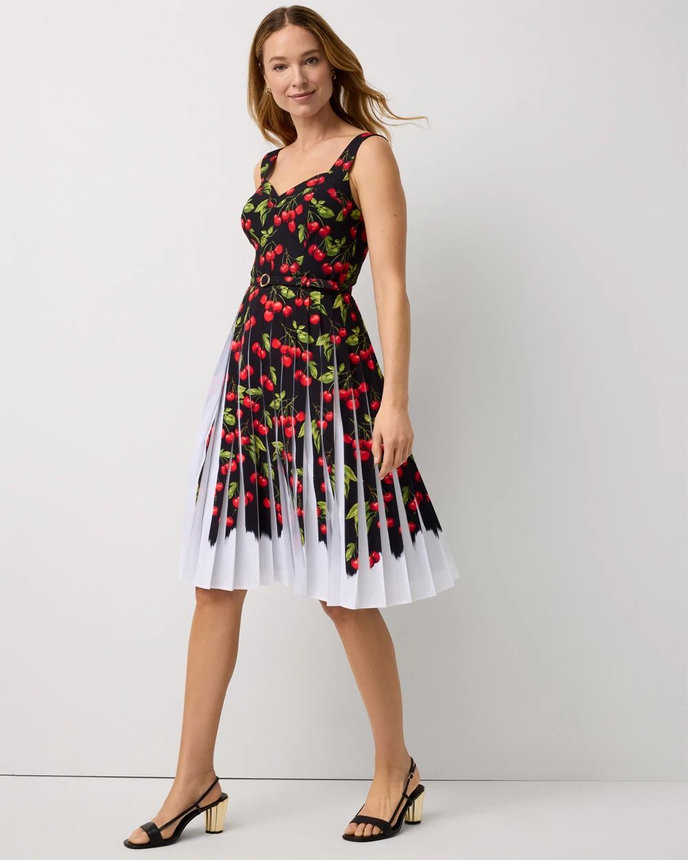 Petite Pleated Midi Dress