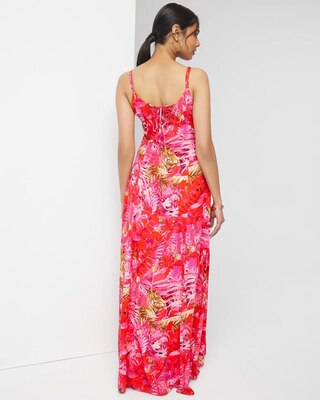 Lace-Up Back Maxi Dress