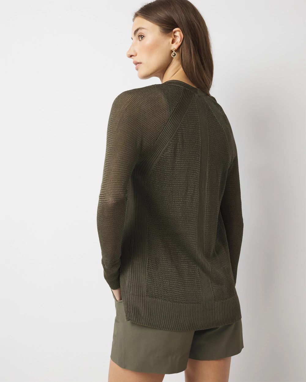 Mesh Cinched Cardigan