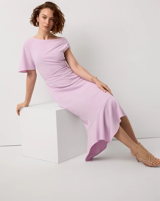 Off-The-Shoulder Mermaid Midi Dress click to view larger image.