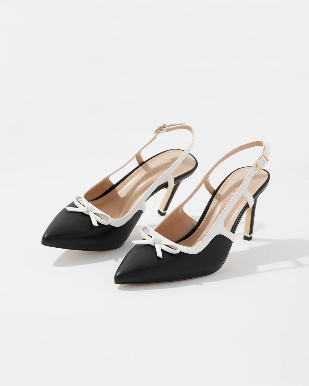 Contrast Bow Slingback Pumps