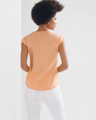 Lace-Up Shoulder Scoop Tee click to view larger image.