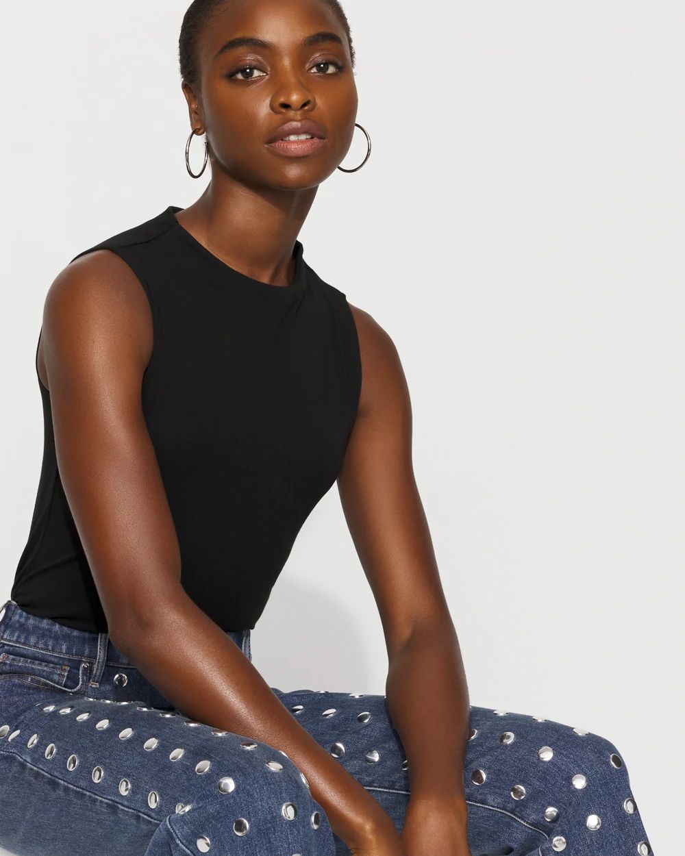 WHBM FORME™ All Ways Stretch High-Crewneck Tank Top