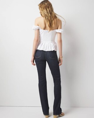 Petite Mid-Rise Bootcut Jeans click to view larger image.