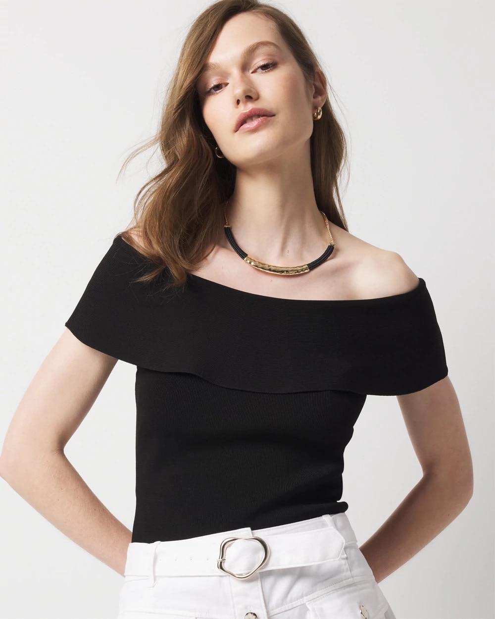 WHBM FORME™ Sculpt Stretch Off-the-Shoulder Sweater