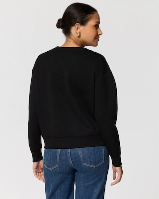 Pleated Drop Shoulder Pullover Sweater click to view larger image.