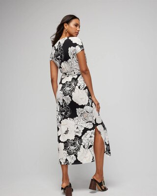 Button-Front Midi Wrap Dress