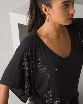Embellished Kimono Sleeve Blouse