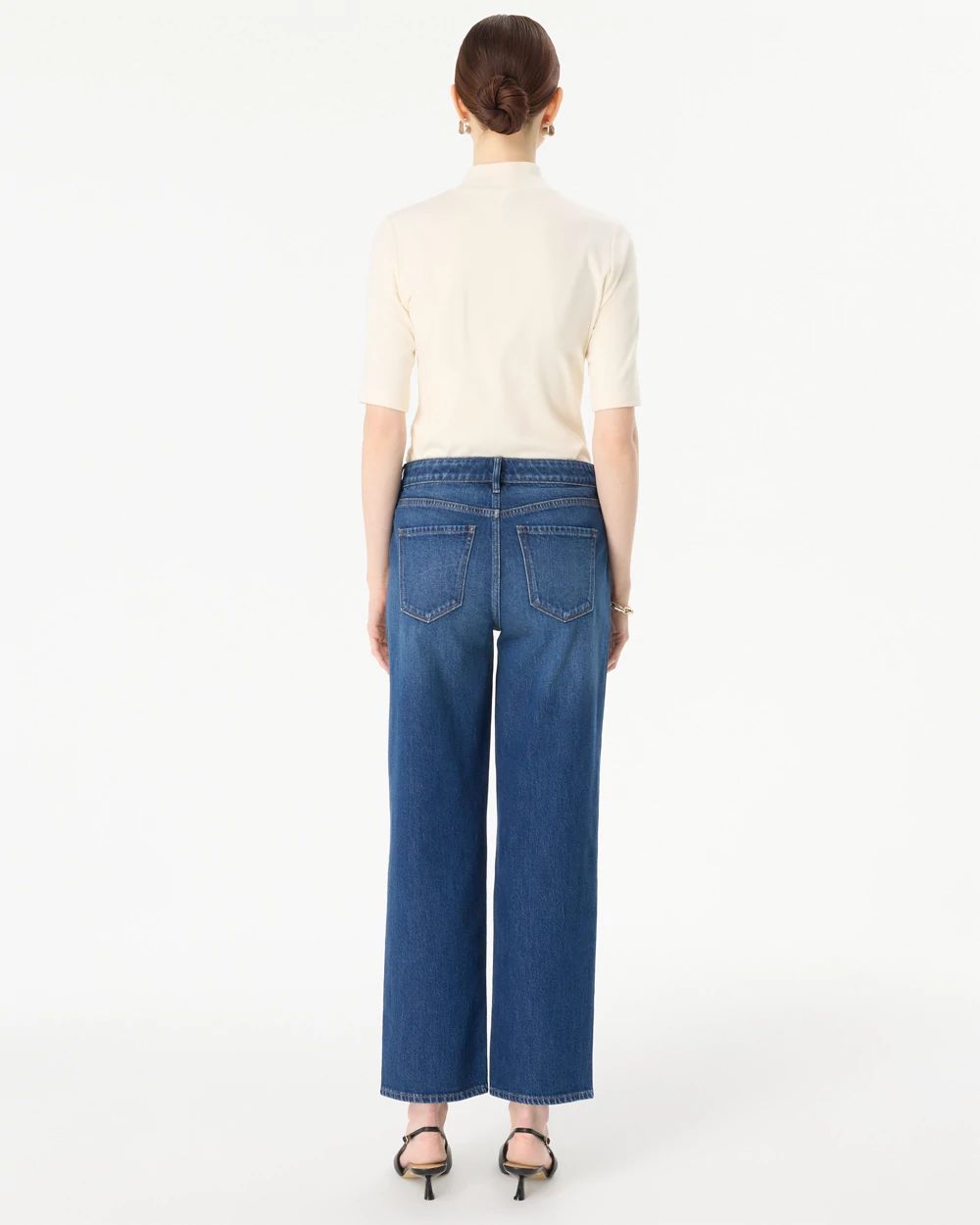 Studded High-Rise Straight Ankle Jean click to view larger image.