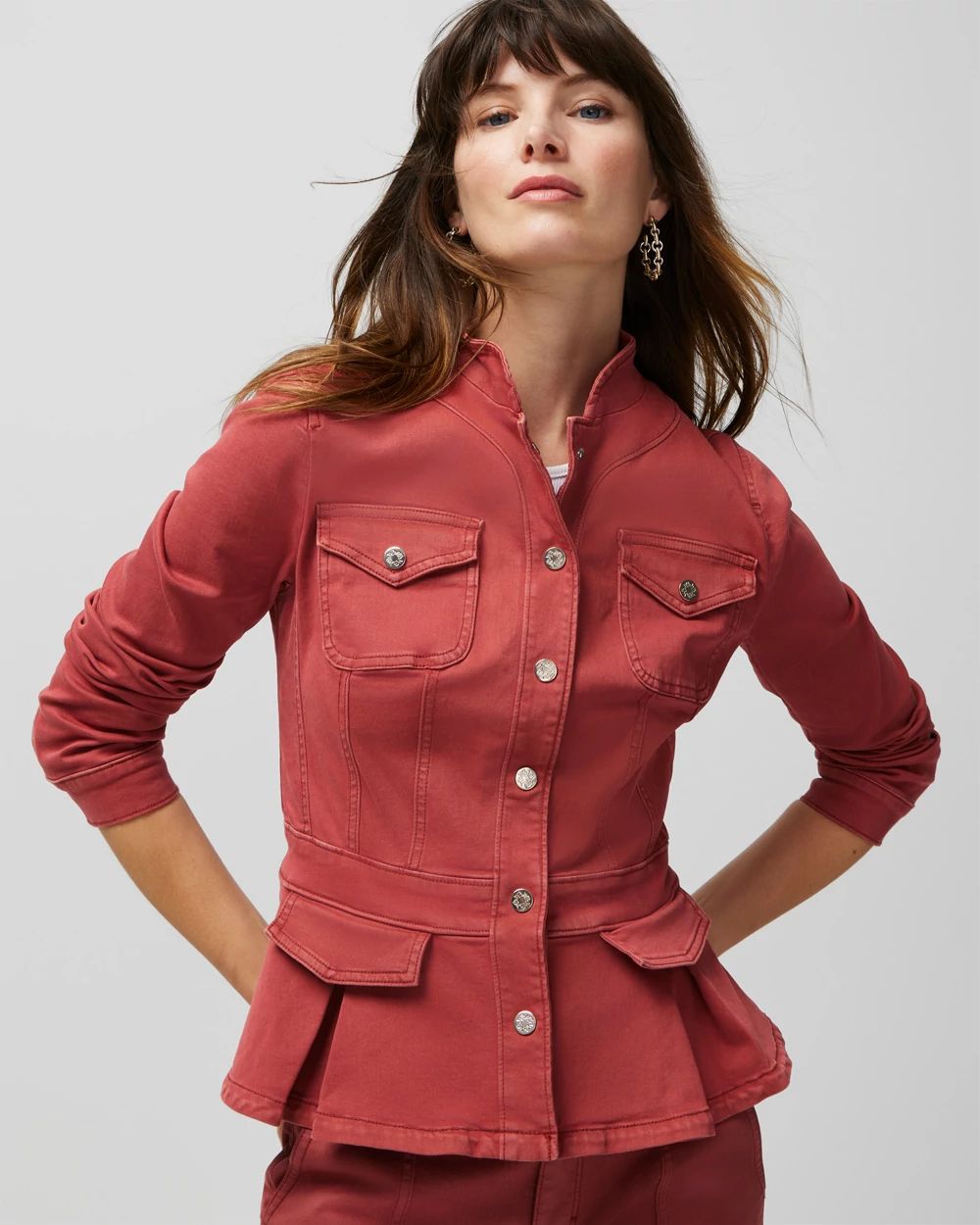 Peplum Trucker Jean Jacket