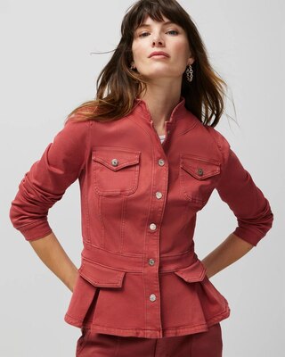 Peplum Trucker Jean Jacket