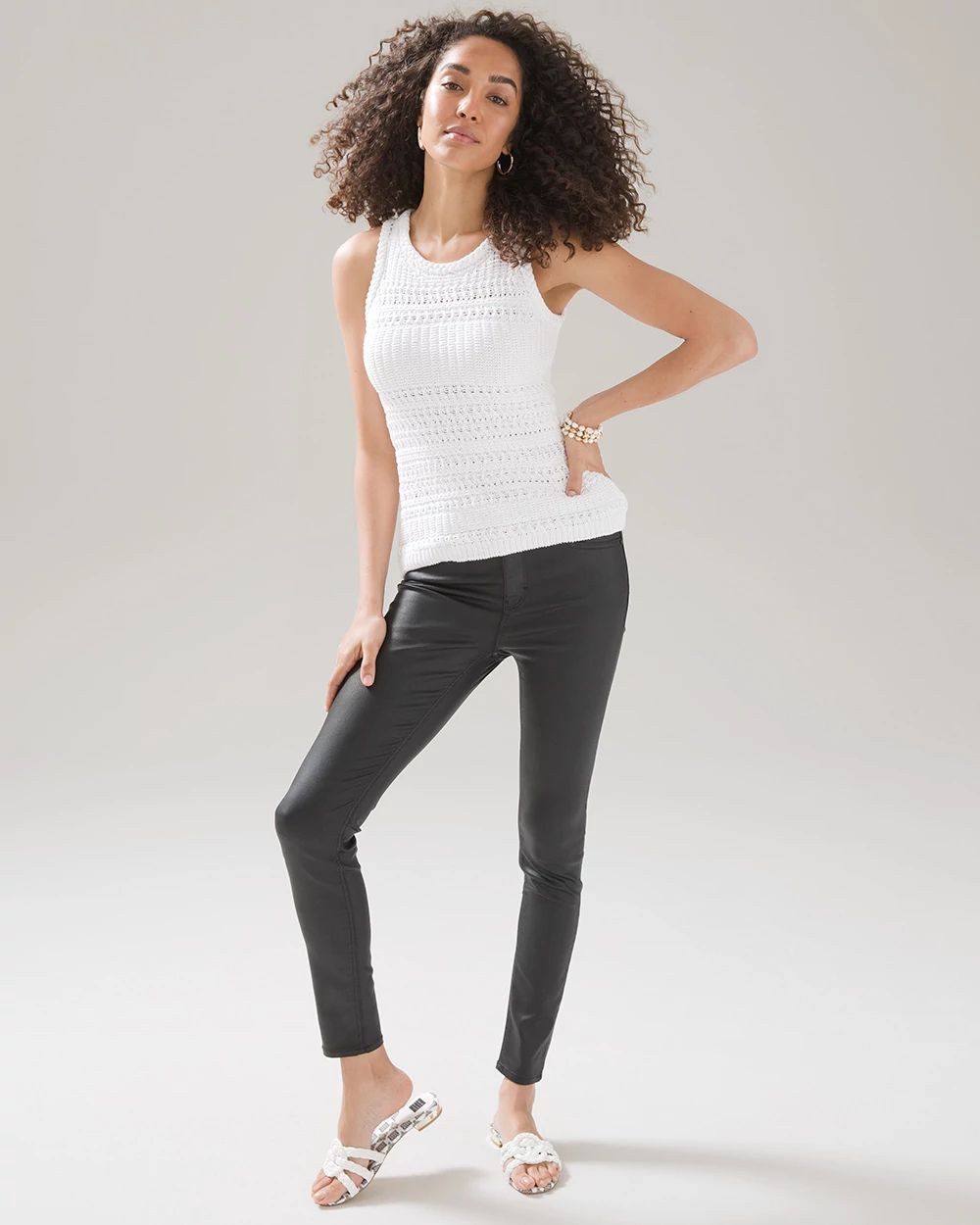 Curvy-Fit High Rise Coated Skinny Jeans