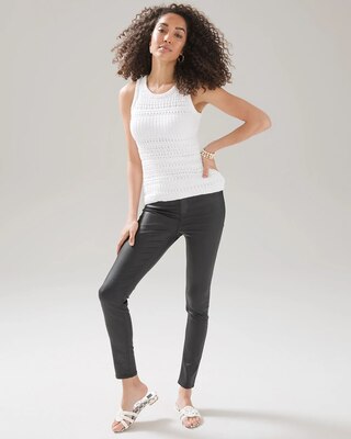 Curvy-Fit High Rise Coated Skinny Jeans