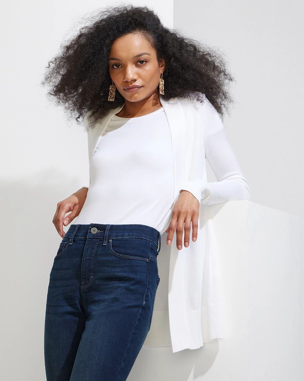 White house black market long cardigan top