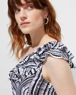 Outlet WHBM One Shoulder Flounce Blouse
