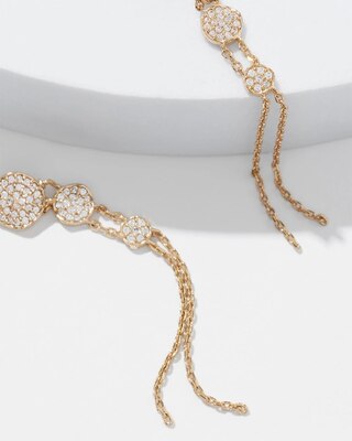Gold Pave Linear Chain Earrings